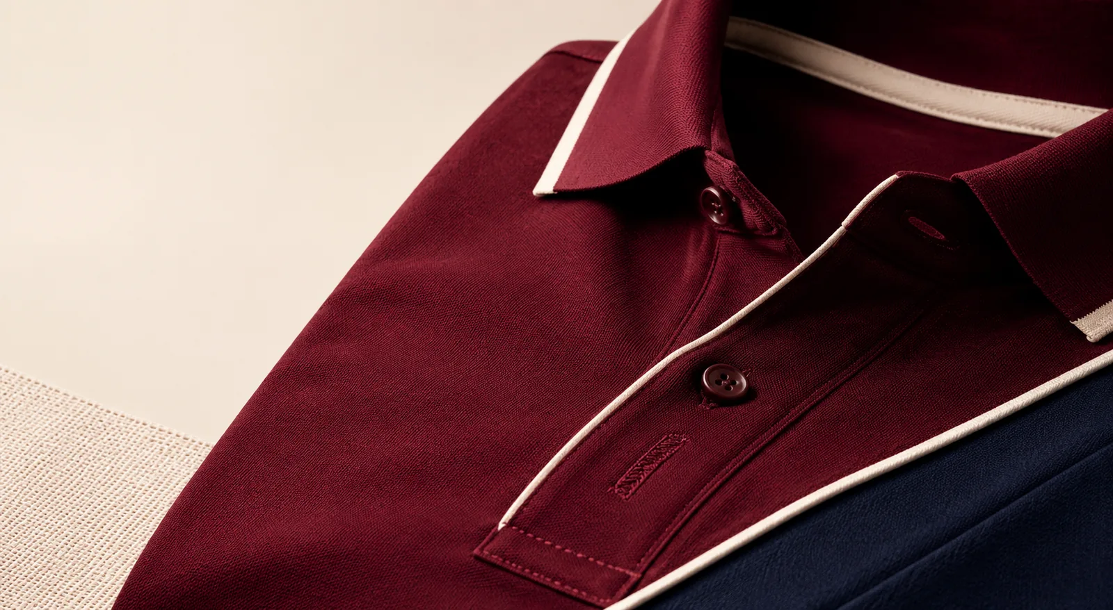 Detalle editorial de textura y acabado textil